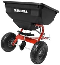 CRAFTSMAN Universal Tow Behind Broadcast Spreader for Seed, Fertilizer, and Ice Melt, 85 lb Capacity with Direct Rod Flow Control