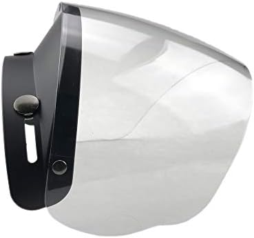 WANCAR Standard 3-Snap Button Universal Visor for Open Face Motorcycle Helmet Wind Shield Flip Up Down(Clear)