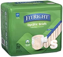 FitRight Ultra Adult Diapers, Disposable Incontinence Briefs, Leak-Proof Diaper, Absorbent Briefs For Men and Women, Maximum Protection, Medium, 32 – 44 in, 20 briefs per bag