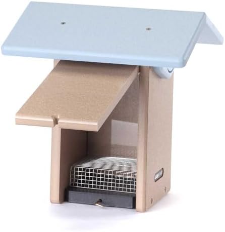 Birds Choice Ultimate Bluebird House, 1.5" Hole | Taupe & Blue | Durable Recycled Plastic Nesting Box, Weather-Resistant for Backyard Bluebirds, 11in x 8.5in x 12.625in