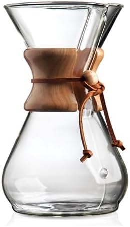 Chemex Pour-Over Glass Coffeemaker - Classic Series - 8-Cup - Exclusive Packaging | Manual Drip Coffee Brewer, Non-Porous Borosilicate Glass