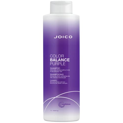 Joico Color Balance Purple Shampoo | For Cool Blonde or Gray Hair | Eliminate Brassy Yellow Tones | Boost Color Vibrancy & Shine | UV Protection