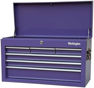 Workington Portable Metal Tool Chest with 6 Drawers, 24" 6-Drawer Tool Chest Cabinet with Ball Bearing Drawer Slides