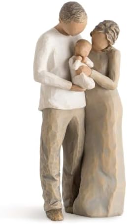 Willow Tree We are Three, Sculpted Hand-Painted Figure, Darker Skin | Cast from a Susan Lordi Original Carving, Celebrates Close Bonds, Meaningful Relationships, Thoughtful Keepsake Gift Idea