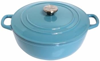 MIRRO 4.8qt Cast Iron Enamel Dutch Oven, Teal