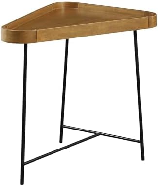 Convenience Concepts Lunar Triangle Wedge End Table 27" - Modern Side Table for Living Room Table with Iron Hairpin-Style Legs