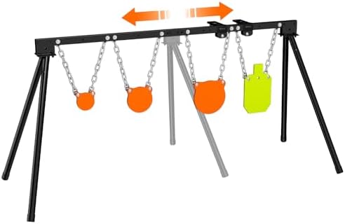 Highwild Expandable AR500 Steel Targets System 3/8" Thick Complete Shooting Targets with Stand, 4", 6", 8" Gongs + 7" x 12" Torso with 1 Stand