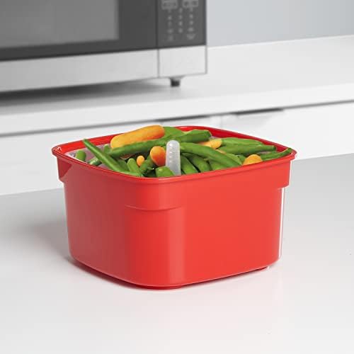 Sistema Microwave Collection Steamer, Medium, 83.5 oz./2.4 L, Red