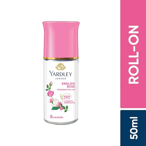 Yardley London English Rose Anti-Perspirant Deodorant Roll-On | 48-Hour Active | Alcohol-Free | 1.7oz (50ml)