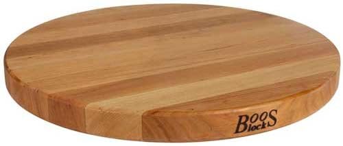 John Boos R-Board Series Round Wooden Maple Cutting Board 18”x18” – 1.5” Thick, 14-lb Reversible Butcher Block with Edge-Grain – Made in the USA