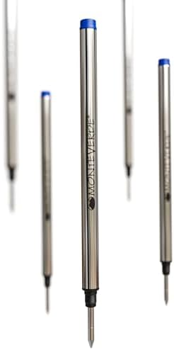 Monteverde Rollerball Refill to Fit Montblanc, Fine, Blue/Black, 2 Pack | Rollerball refill delivers fluid ink flow, bold lines