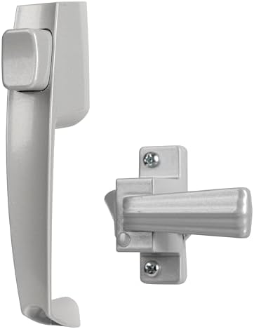 Wright Products - Tie Down Push Button Door Latch for Screen and Storm Doors, Aluminum Grey