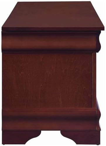 BOWERY HILL Traditional Wood Cedar Blanket Chest, Warm Brown Finish, 47" W x 17" D x 20" H, Cedar-Lined Interior, Solid Pattern