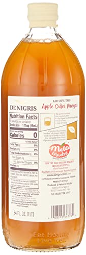 De Nigris Organic Apple Cider Vinegar, 34 Ounce (Pack of 2)