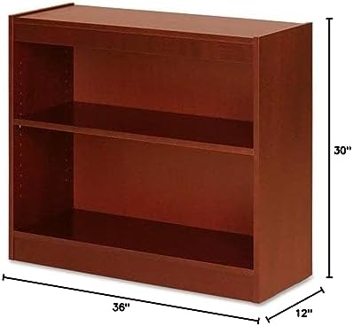 Lorell 2-Shelf Panel Cherry Bookcase, 36" x 12" x 30"
