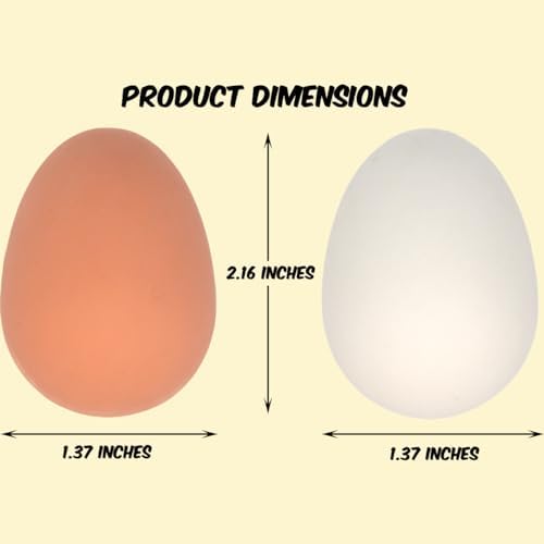PowerTRC 24 Pcs Bouncy Rubber Eggs Toys, 2.16 inches Fake Bouncing Eggs for DIY Easter