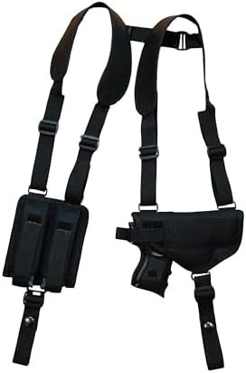 Barsony New Concealment Shoulder Holster w/Double Mag Pouch Compact 9mm 40 45