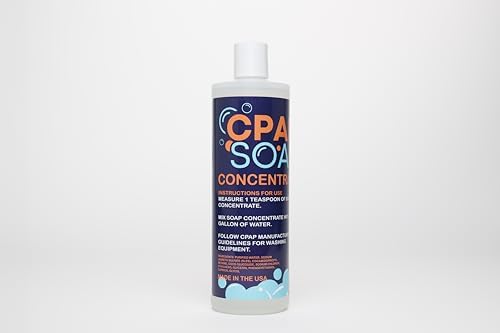 Concentrate, 16 Fl Oz Liquid Cleaning Solution for Mask, Hose, and Accessories - CPAP Cleaning Supplies - Alcohol, Fragrance