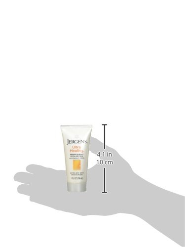 Jergens Ultra Healing Lotion, Hand and Body, Dry Skin Travel Size Moisturizer, for Absorption into Extra Dry Skin, Use After Washing Hands, 1 Ounce, with HYDRALUCENCE blend, Vitamins C, E, B5
