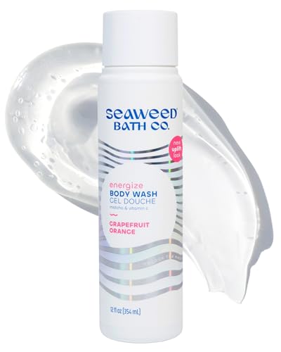 Seaweed Bath Co. Hydrate Body Wash, Unscented, 12 oz | Foaming Shower Gel Cleanser with Natural Ingredients, Fragrance Free and Gentle, Good for Sensitive Skin
