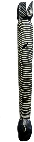 G6 Collection 39" Wooden Tribal African Zebra Wall Mask Plaque Hanging Hand Carved Home Decor Accent Art Unique Sculpture Wood Decoration Handmade