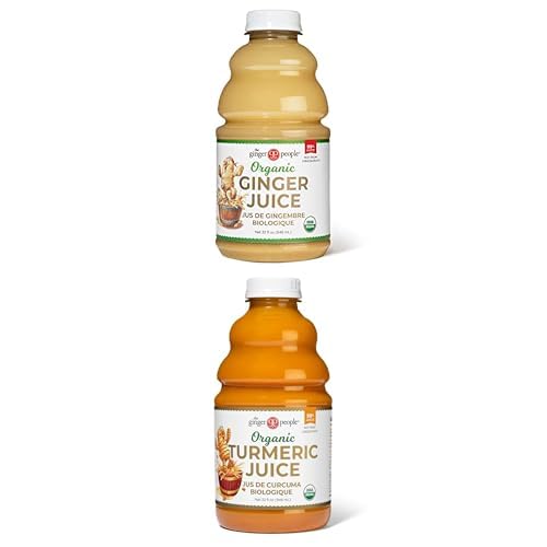Organic Turmeric Juice, 99% Pure Turmeric Juice by The Ginger People – Drug Free Support, Non-GMO, Premium Quality, 32 Fl oz Bottle (Pack of 1)