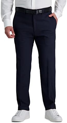 Kenneth Cole Reaction Men's Comfort Slim Fit Flat Front Dress Pant, Dark Navy, 38W x 30L