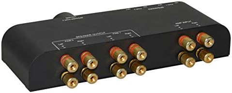2 Way Speaker Switch, 1 in 2 Out Way Pair Stereo Speaker Selector W/Volume Control Metal Non-Slip Box - Black (61052), 9.0 x 3.25 x 1.5