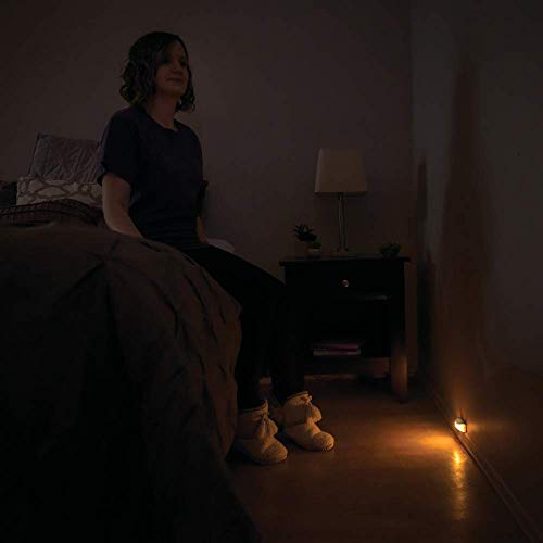Mr Beams MB500A Wireless Battery Powered Dusk to Dawn Amber Sleep Friendly LED Stair Light/Night Light, White, 2-Pack