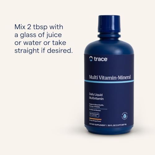 Trace Minerals Liquid Multivitamin with 72+ Minerals, Berry, 32 oz | 600 mg calcium, 100+ nutrients per serving, Supports energy and bones, Daily vitamins for adults