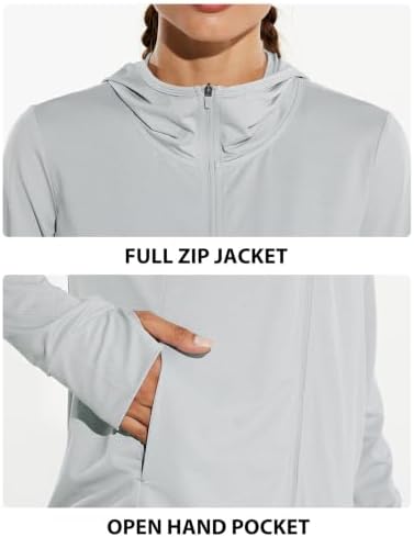 baleaf Women's Sun Protection Hoodie Jacket UPF 50+ Full Zip with Pocket