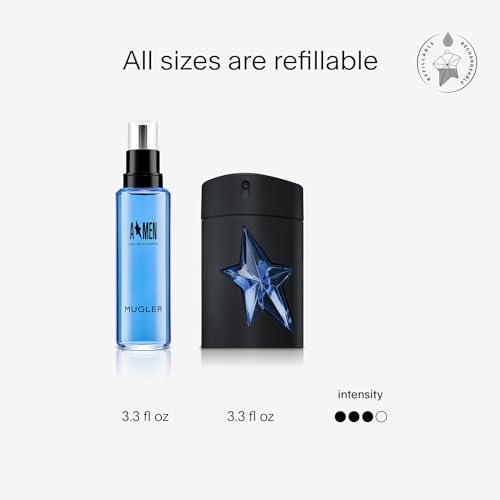 Mugler A*Men Eau de Toilette - Long Lasting Woody Ambery Cologne for Men | Fragrance with Patchouli, Coffee Extract & Lavender - Long Lasting Masculine Gourmand Scent for Date Night