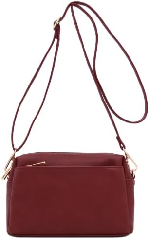 Triple Zip Small Crossbody Bag