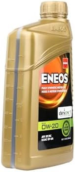 ENEOS 0W-20 Fully Synthetic Motor Oil, API SQ, dexos1 Gen3, 1 Qt