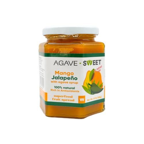Agave Sweet Mango Fruit Spread with Agave Syrup No Sugar Fruit Spread 10 oz
