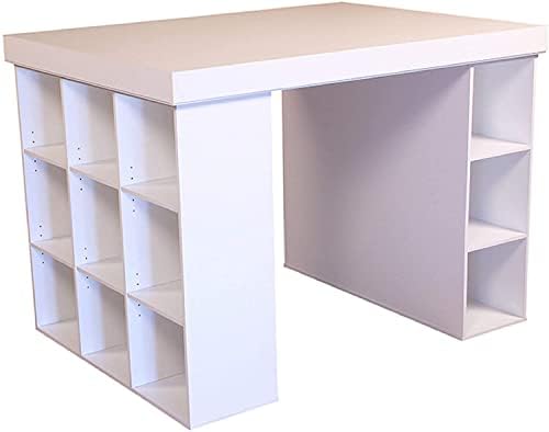 Project Center Desk with Bookcase and 3 Bin Cabinet-Oak