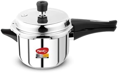 Pigeon Pressure Cooker - 3 Quart - Inox Stainless Steel Outer Lid Induction Base - Cook delicious food in less time: soups, rice, legumes