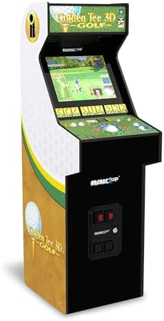 Arcade1Up Golden Tee 3D Deluxe Home Arcade, 8 Golf + Bowling Games | Over 5-Foot Video Game Machine with Trackball Controller