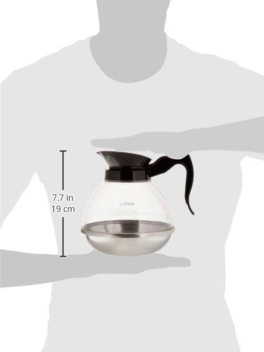 Winco Plastic Coffee Decanter, Stainless Steel, 64-Ounce, Medium | Dishwasher safe, BPA-free, Stainless steel base, Catering service, Great for Water