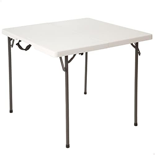LIFETIME 80273 Fold in Half Square Table, 34 Inch, White