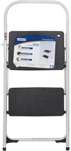 COSCO Two Step Big Step Folding Step Stool, Gray