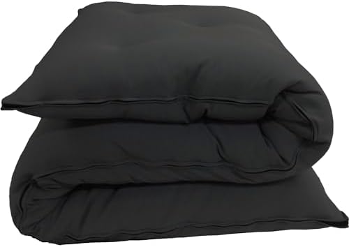 D&D Futon Furniture Full Size Black Traditional Japanese Floor Futon Mattresses 80 x 54 x 3, Foldable Cotton Cushion Mats, Yoga, Meditation