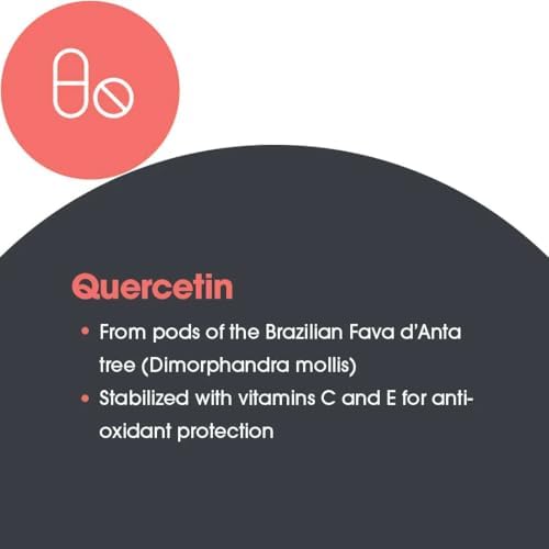 ARG Quercetin 300 - Supports Mast Cell and Histamine Response - Includes Vitamin C - Delivers 300 mg Quercetin Per Capsule - Vegetarian &