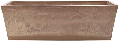 Arcadia Garden Products PSW U45CT Plastic/Stone/Wood Composite Simplicity Window Box, No Drainage Hole (Drillable), 17.5" x 7" x 6", Cement Color