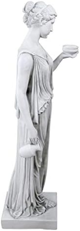 Design Toscano KY71304 Hebe Greek Woman Patron of Youth Indoor/Outdoor Garden Statue, Large Size, 10 inches Wide, 32 inches Tall, Handcast Polyresin, Antique Stone Finish