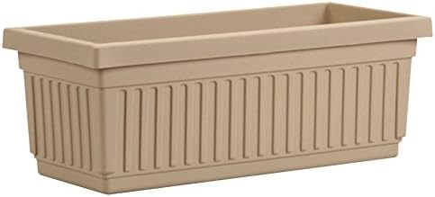 Rectangular Planter Box [Set of 6] Color: Sandstone, Size: 6.38'' H x 17.5'' W x 6.75'' D