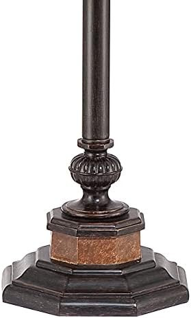 Sonnett 63 1/2" Tall Traditional Twin Pull Chain Floor Lamp Living Room | Industrial Vintage Standing Bronze Metal Faux Marble Ivory Linen Bell