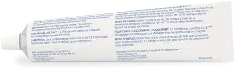 C.E.T. Enzymatic Toothpaste for Dogs and Cats, Vanilla Mint, 2.5oz | Plaque and tartar control for fresh breath, pet dental care toothpaste, Dual enzyme system, vanilla mint flavored toothpaste