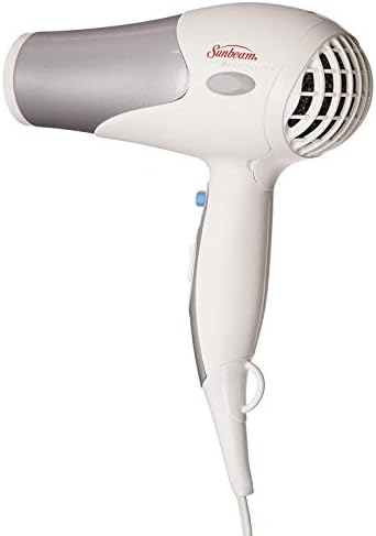 Sunbeam Dual Watt 3 Speed GreenSense Wall Mount Ionic Hair Dryer with Dimmable LED Night Light and Bracket, Black and Silver