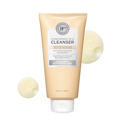 IT Cosmetics Confidence in a Cleanser - Daily Hydrating Serum Face Wash | Hyaluronic Acid + Ceramide Cleanser